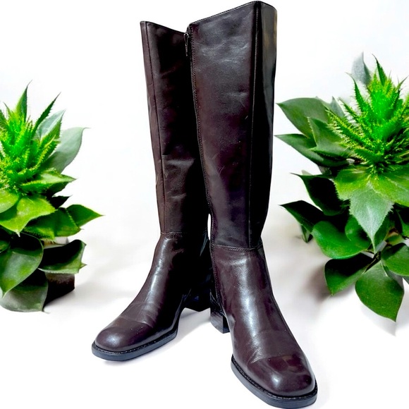 Bandolino..Leather Dark Brown Over the Knee Boots - Picture 1 of 13